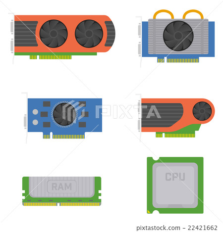 Vector computer components - Stock Illustration [22421662] - PIXTA