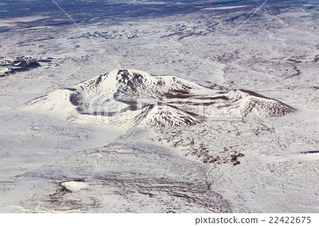 Aerial view, Iceland mountain with snow coved Aerial view, Iceland mountain with snow coved 22422675