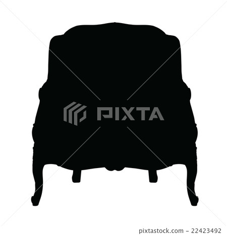Silhouette of classic carved chair 22423492