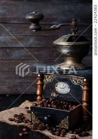 coffee beans in a  grinder 22424365