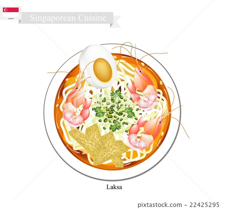 Laksa or Singaporean Spicy Rice Noodle Soup Laksa or Singaporean Spicy Rice Noodle Soup 22425295