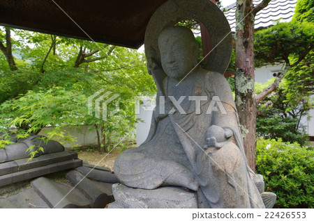 Shinshu's cultural asset masterpiece Moriya Sadaharu's Ishidoba life extension statue statue bird's eye view Horizontal Nagano prefecture Ina-shi Ichinose Yuri Temple 22426553