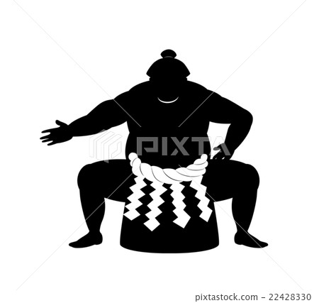 相撲摔跤手四分之一的剪影素材 相撲摔跤手四分之一的剪影素材 22428330