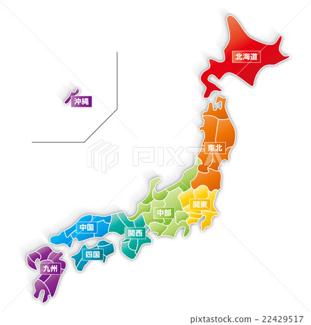 日本群島顏色編碼的縣界線進入 22429517