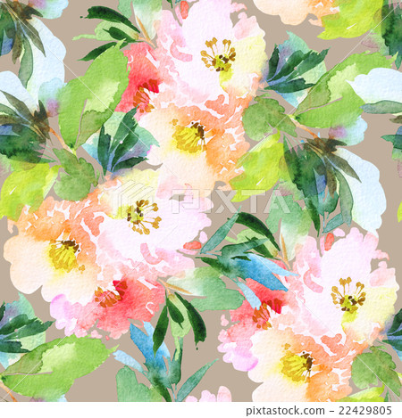 Seamless pattern with flowers watercolor Seamless pattern with flowers watercolor 22429805