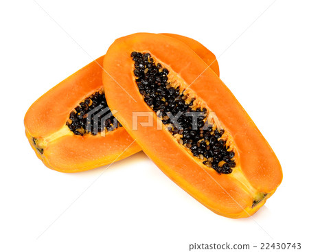 ripe papaya isolated on the white background 22430743