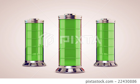 Three glass battery are charged Three glass battery are charged 22430886