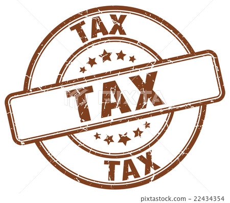 tax brown grunge round vintage rubber stamp - Stock Illustration ...
