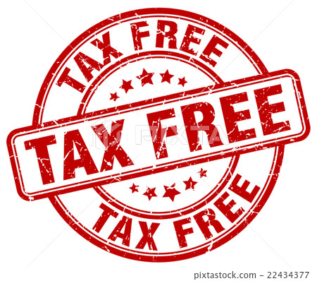 tax free red grunge round vintage rubber stamp - Stock Illustration ...