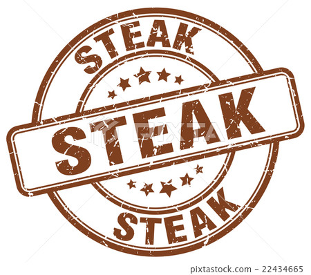 steak brown grunge round vintage rubber stamp 22434665