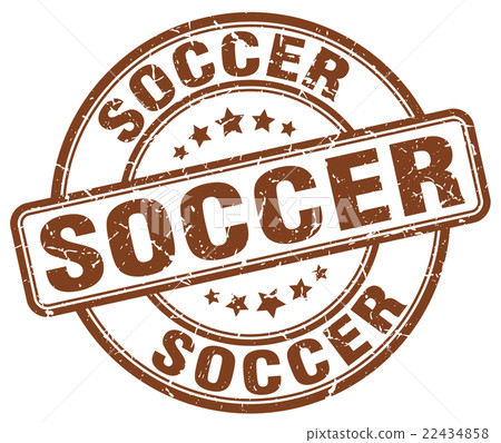 soccer brown grunge round vintage rubber stamp - Stock Illustration ...