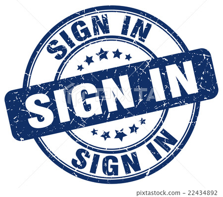 sign in blue grunge round vintage rubber stamp - Stock Illustration ...