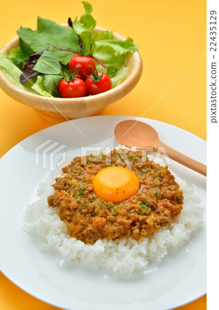 Keema咖哩的圖像（幹咖哩/剁碎的咖哩飯）。 22435129