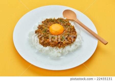 Keema咖哩的圖像（幹咖哩/剁碎的咖哩飯）。 22435131