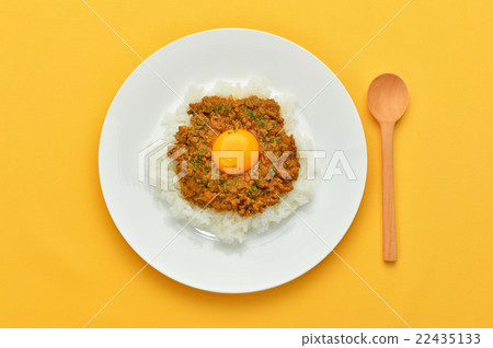 Keema咖哩的圖像(幹咖哩/剁碎的咖哩飯)。 Keema咖哩的圖像(幹咖哩/剁碎的咖哩飯)。 22435133