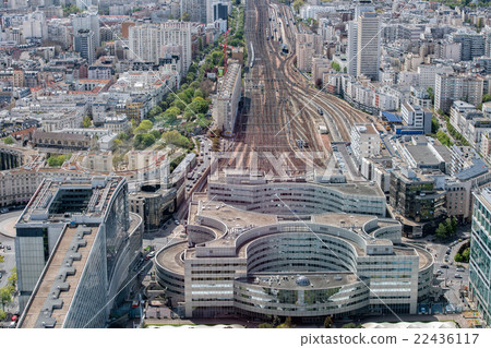 paris montparnasse rail station view aerial 22436117