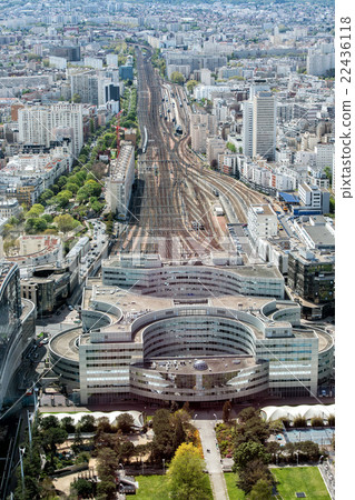 paris montparnasse rail station view aerial paris montparnasse rail station view aerial 22436118