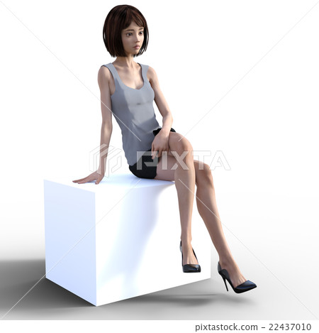 Female body part of beautiful leg perming 3DCG illustration material 22437010