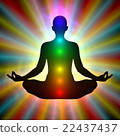 Woman in meditation - aura, chakras 22437437