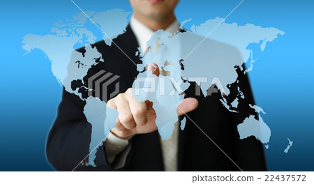 World map and businessmen 22437572