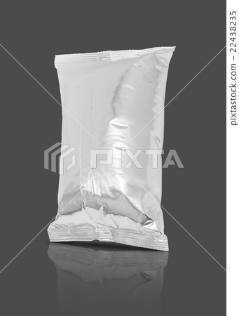 blank packaging foil snack pouch isolated on gray blank packaging foil snack pouch isolated on gray 22438235