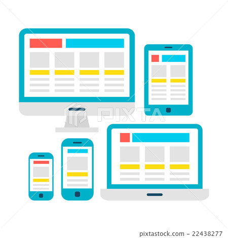 Responsive Web Design Flat Gadgets over White Responsive Web Design Flat Gadgets over White 22438277