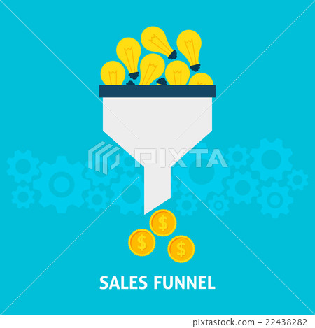 Sales Funnel Converting Ideas into Money Concept Sales Funnel Converting Ideas into Money Concept 22438282