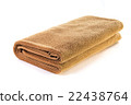 Brown soft bath towel isolated on white background 22438764