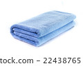 Light Blue soft bath towel isolated on white 22438765