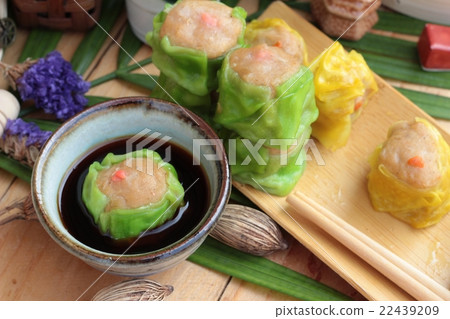 Chinese steamed dumpling and hot tea delicious. Chinese steamed dumpling and hot tea delicious. 22439209