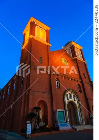 Dusk light up at Urakami Cathedral Lighting up churches in Nagasaki Latency Christianity 22440838
