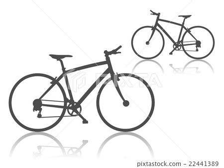 Cross bike silhouette × 2 dark gray Cross bike silhouette × 2 dark gray 22441389