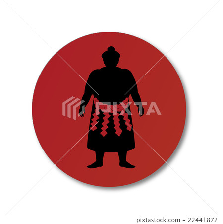 Wrestler's silhouette and the Hinomaru mark Wrestler's silhouette and the Hinomaru mark 22441872