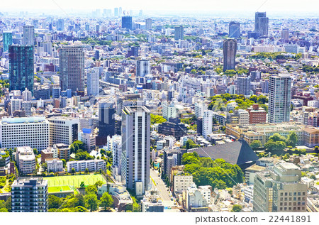 新鮮的綠色豪華住宅區風景在東京,Azabu,Shirokanedai 新鮮的綠色豪華住宅區風景在東京,Azabu,Shirokanedai 22441891