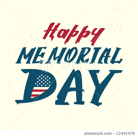 Happy memorial day. Us flag symbol lettering text 22442470