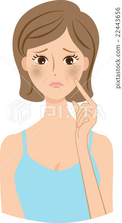 女性中間皮膚麻煩皺紋濁音 22443656