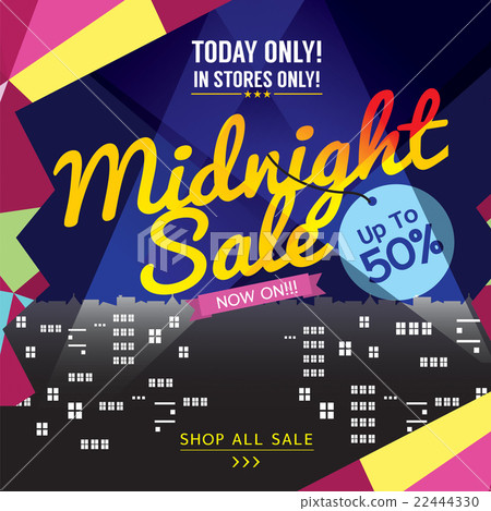 Midnight Sale Banner Vector Illustration. 22444330