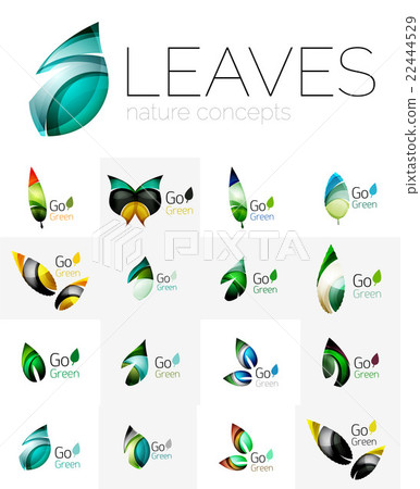 Colorful abstract geometric design leaves, icon 22444529