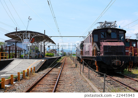 Locomotive car parked on the side line Locomotive car parked on the side line 22445943
