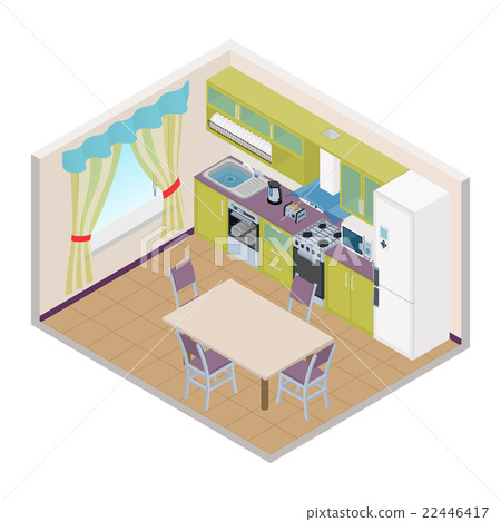 Vector isometric kitchen interior 22446417