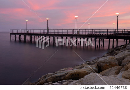 Sunset at Limassol coastal front,Cyprus,Europe 22446788