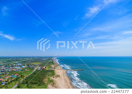 索薩市Nobehama海灘附近的鳥瞰圖 22447277