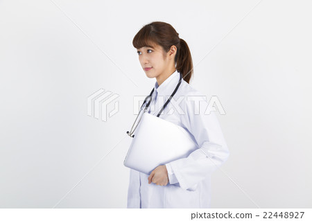 Female doctor nurse with laptop 22448927