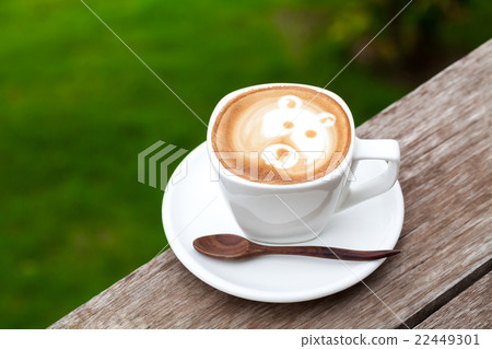 Cup of latte coffee like face bear. 22449301