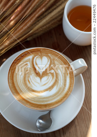 Cup of latte coffee with tea 22449476