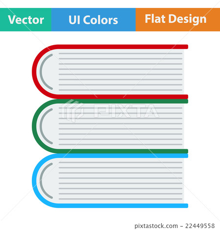 Flat design icon of Stack of books - Stock Illustration [22449558] - PIXTA
