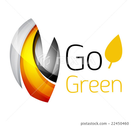 Abstract eco leag logo design made of color pieces 22450460