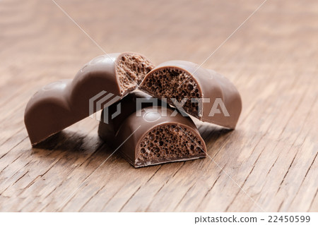 part porous chocolate close-up part porous chocolate close-up 22450599