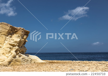 Rocky beach in Marsaskala gulf, Malta. Rocky beach in Marsaskala gulf, Malta. 22450710