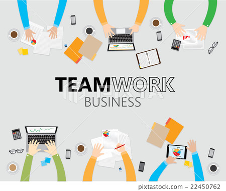 Business Hand working on table Vector Business Hand working on table Vector 22450762